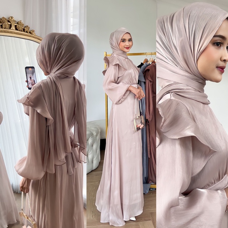 REKOMENDASI BEST PRICE DRESS SHIMMER TURKEYLOOKS BUSUI FULL INNER FURING