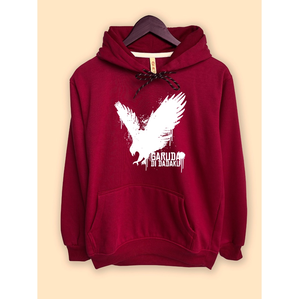 Jaket Hoodie Premium CAMOE Garuda di dadaku Merah putih Indonesia