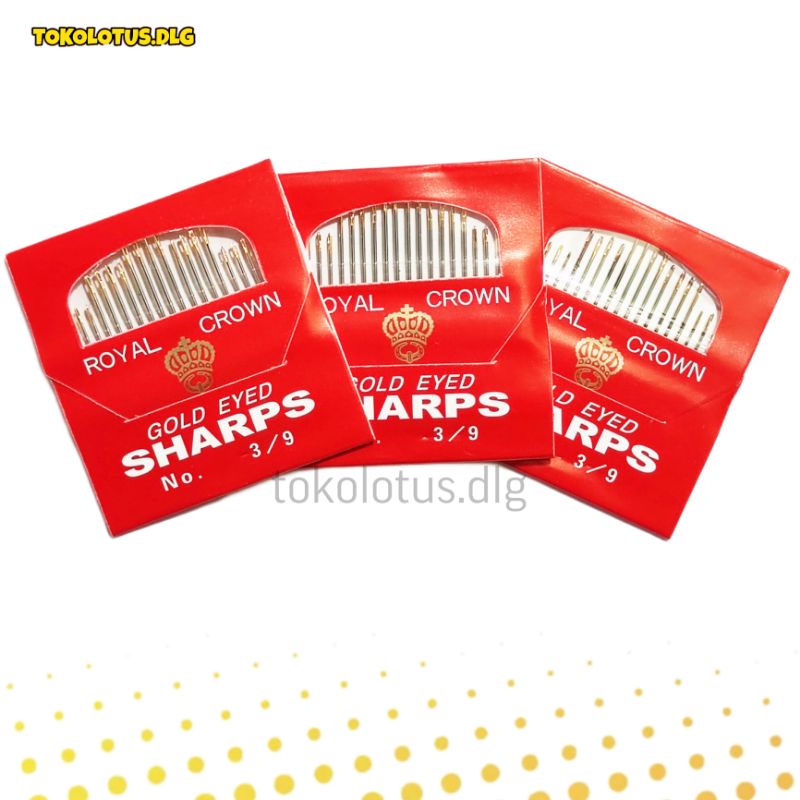 Jarum sharp / jarum jahit tangan royal crown ASLI original