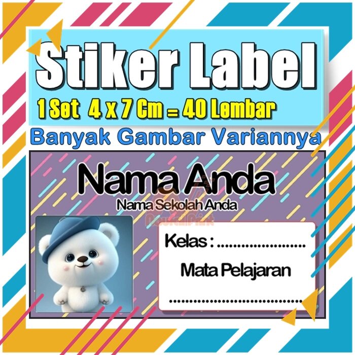 

Stiker Label Nama Buku Pelajaran Anak Karakter Hewan Lucu Cute Murah Sticker Kecil Banyak 20 Lembar Anime Vol-180