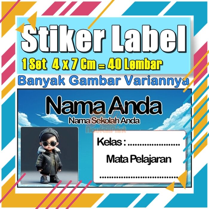 Stiker Label Nama Buku Pelajaran Anak Karakter Hewan Lucu Cute Murah Sticker Kecil Banyak 20 Lembar 