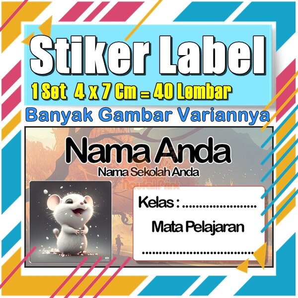 

Stiker Label Nama Buku Pelajaran Anak Karakter Hewan Lucu Cute Murah Sticker Kecil Banyak 20 Lembar Anime Vol-395