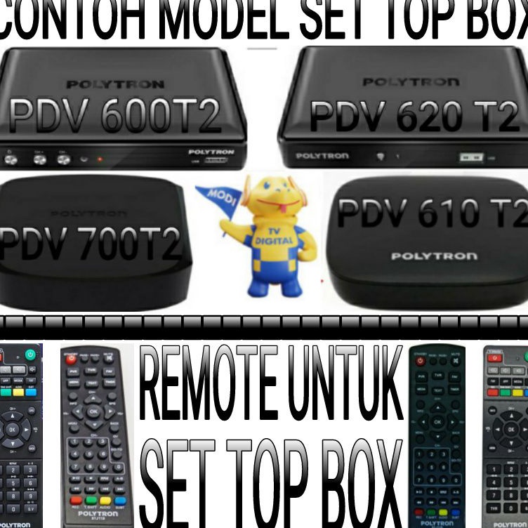 'LAN REMOTE UNTUK SET TOP BOX POLYTRON LANGSUNG/TINGGAL PAKAI c Kemasan Baru Terbaru.