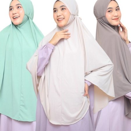 Terkini Hijab Khimar Jilbab Instan Kerudung Syari Bergo Tali Jumbo Jersey Aisyah Laris