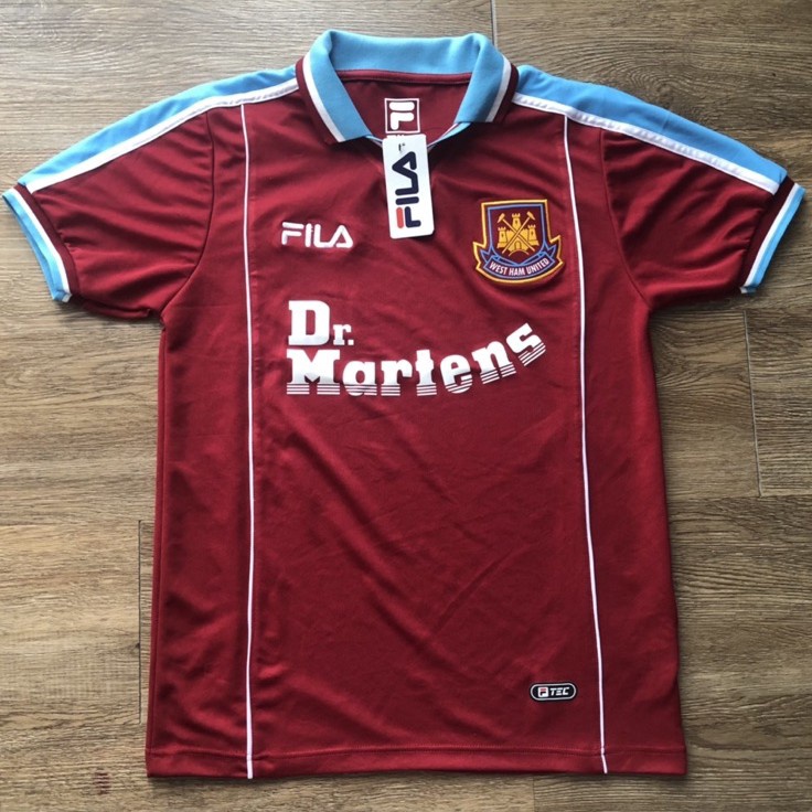 `KDB Jersey retro westham dr martens home 1999 h Terbaru ★★.