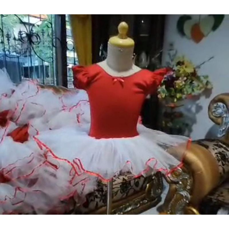 Baju balet anak merah putih