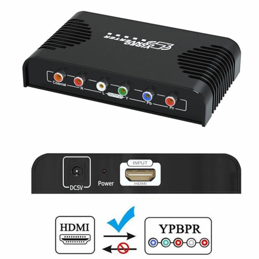 ✅&HDMI to YPbPr Component Video Converter 1080P HDMI to Component Video RGB Converter with Digital C
