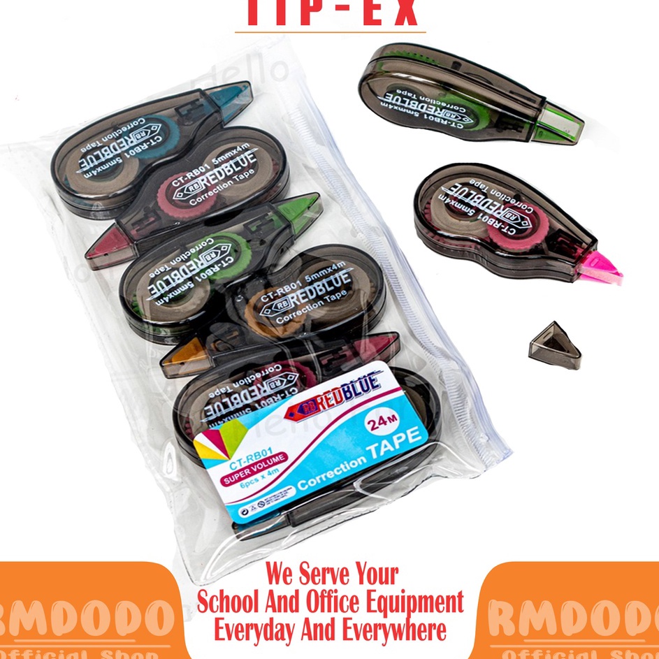 

ZVJX0149 XG34448 Rmdodo Correction Tape 24m Isi 6 / Cortape / Corection Tape Tipex / Tipex Roll / Correction Tape / Tip-Ex Kertas / Tipe-X CT-RB01