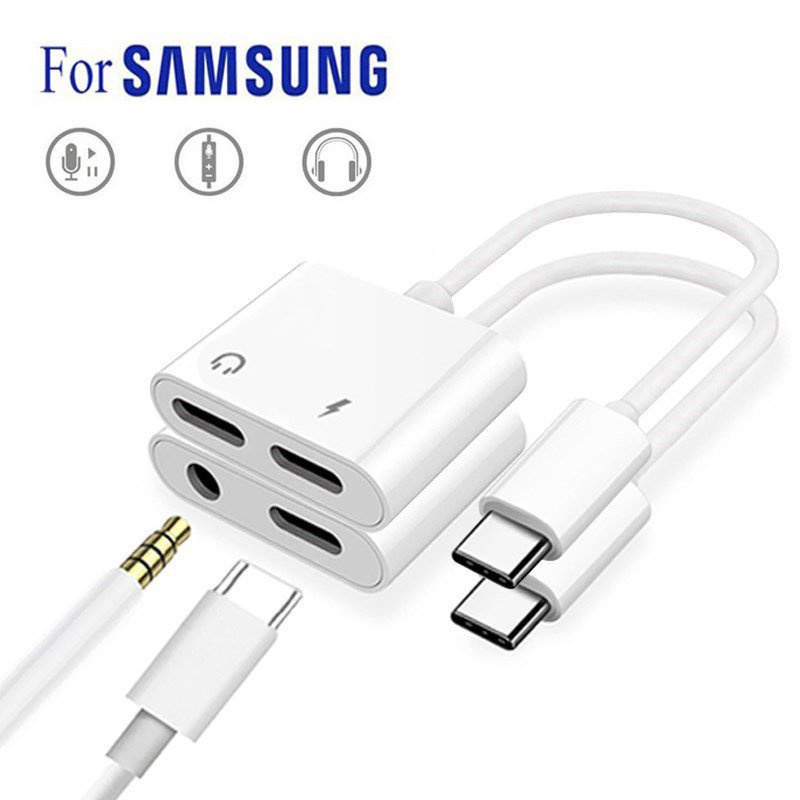 ✅&Type C Adapter For Samsung S22 S21 S20 Note20 Ultra S10 Note10 Plus USB C to 3 5 mm Jack Audio Cha