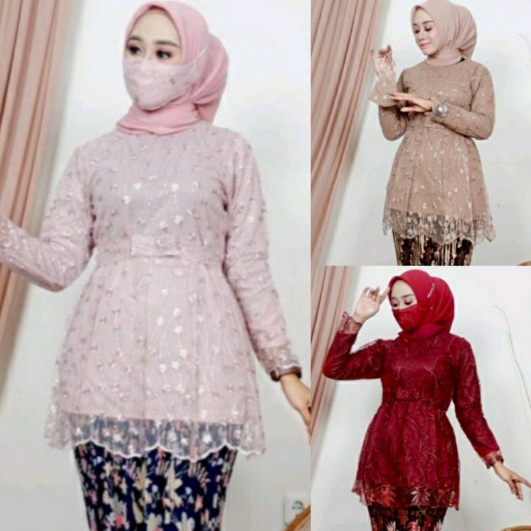 IA71 (12 Warna) Atasan Kebaya Cantika / Kebaya Mezaluna Marsya / Kebaya Wisuda Modern / Atasan Kebay