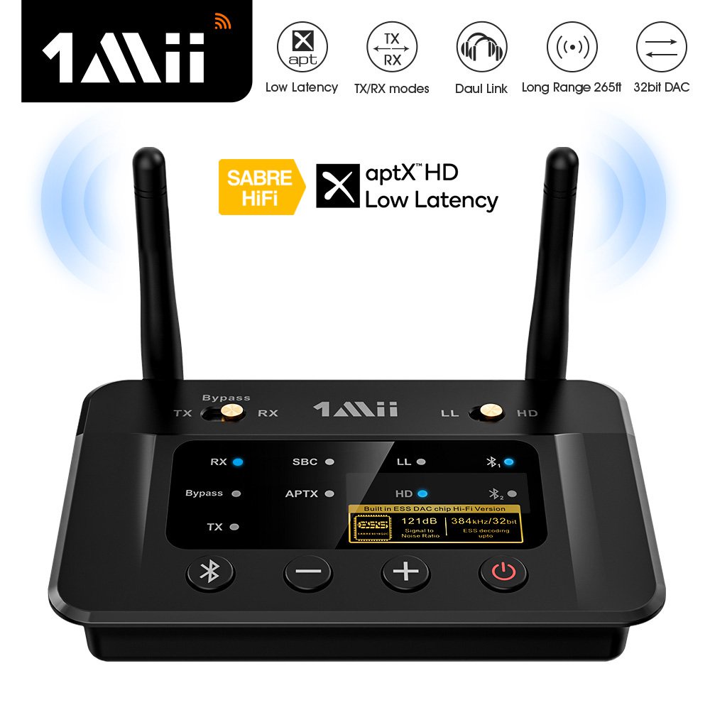 ✅&1Mii B03Pro Bluetooth 5.0 Transmitter Receiver aptX LL HD CSR8675 HiFi 32bit DAC 3.5mm Aux Bluetoo