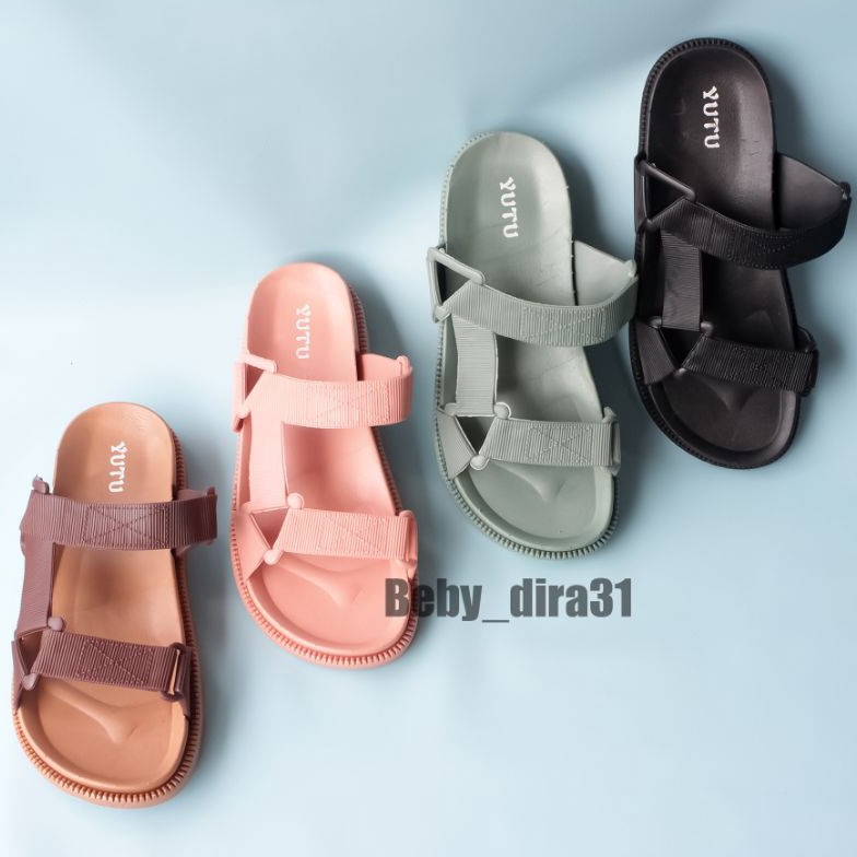 njhf -87 Sendal Gunung Jelly Tanpa Tali Belakang model SlipOn Kekinian| Yutu 9101 7GB