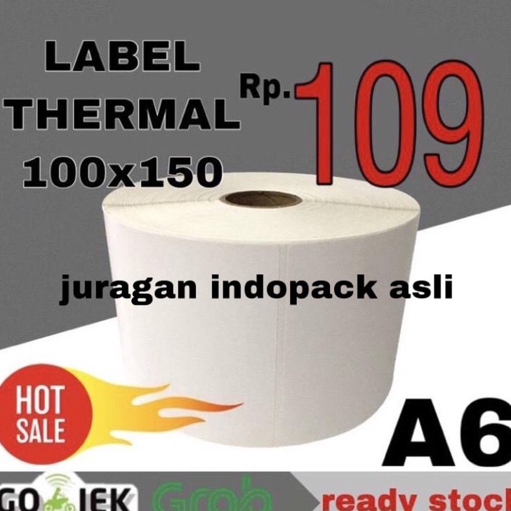 

KWXZ1566 【FsASH SALE】 LABEL STICKER THERMAL 100 X 150 BARCODE 100X150 UKURAN A6