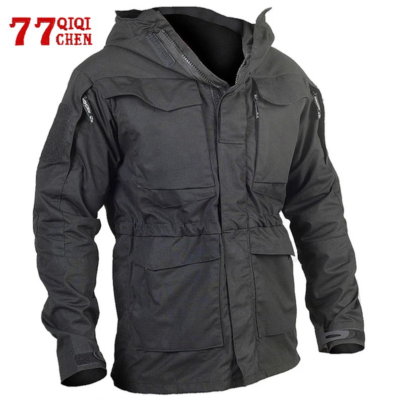 ❤M65 US Army Tactical Hooded Jacket Casual Camouflage Windbreaker Waterproof Flight Pilot Coat Hoodi