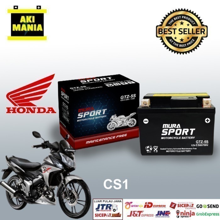 Aki Motor Honda Cs1 Accu Mf Gtz5S Aki Kering Murasport Berkualitas