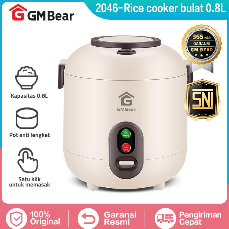COD GM Bear Rice Cooker Mini 0.8 Liter 2046 - Penanak Nasi Mini Bulat smgk1