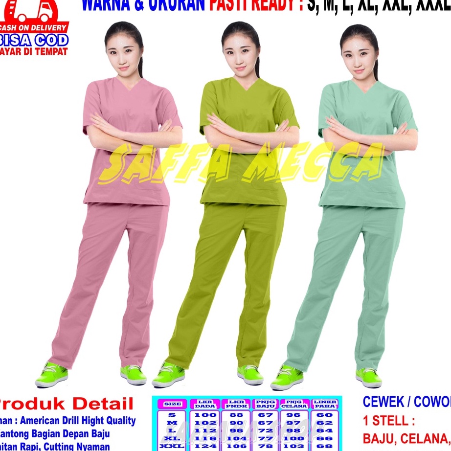 Model Baru Baju Oka COD  Scrub Perawat  Baju Jaga   Baju Oka   Baju OK   Baju Perawat  Pria  Wanita 