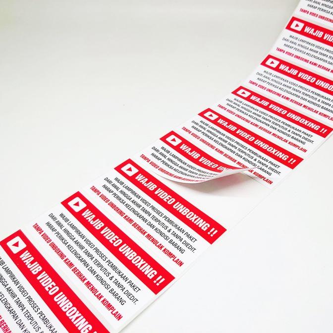 

8.8 [Big Sale] Sticker Label Wajib Video Unboxing Stiker Pengiriman Olshop 7 X 3 Cm (1 Roll/ 500 Pcs) New !!