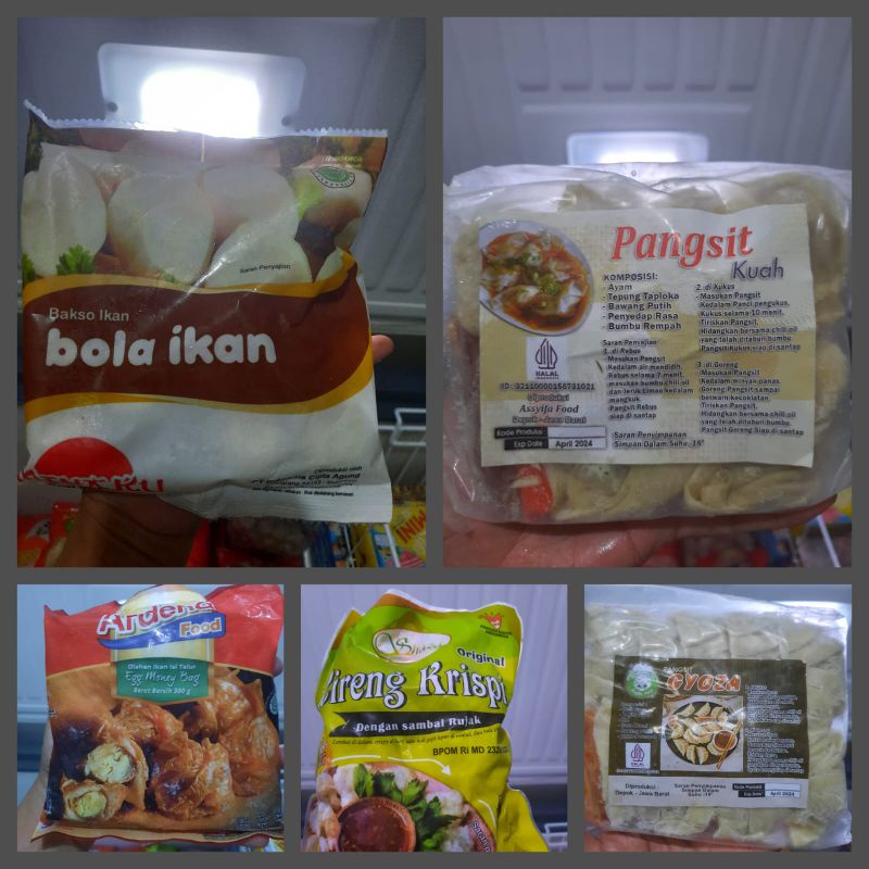 

Bola Ikan, Pangsit Kuah, Ekado, Cireng Krispi, Gyoza
