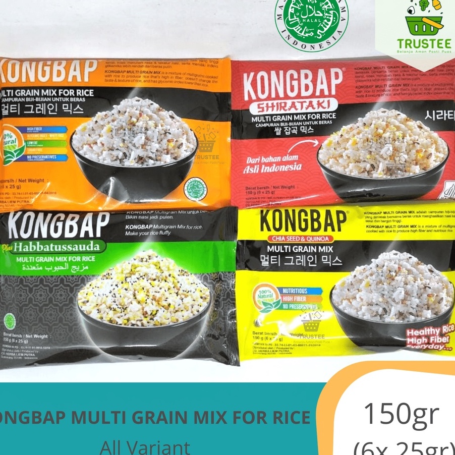 

♠ LX 9873 Kongbap Multigrain Mix | Beras Sehat Korea Halal 150 gr (6pcs x 25gr) Terbaru ♘
