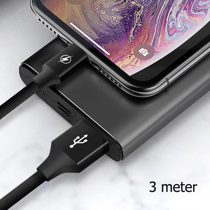 Soft Kabel Charger Micro USB/Type C 2.4A 3 Meter Murah Asli Original