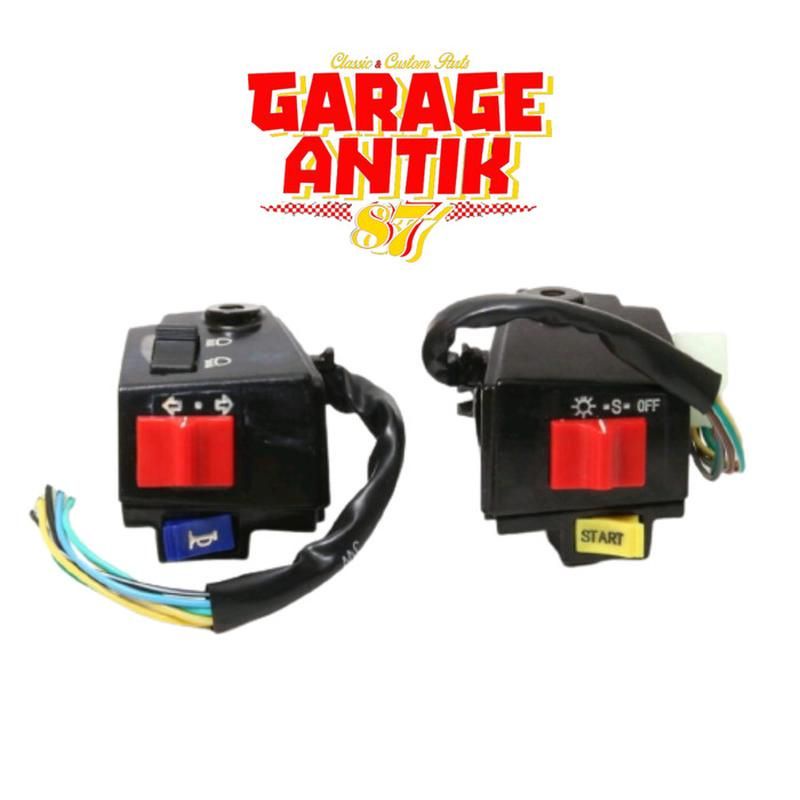 Holder Saklar Set Kanan Kiri Suzuki RC100 Bravo Crystal motor clasik vintage