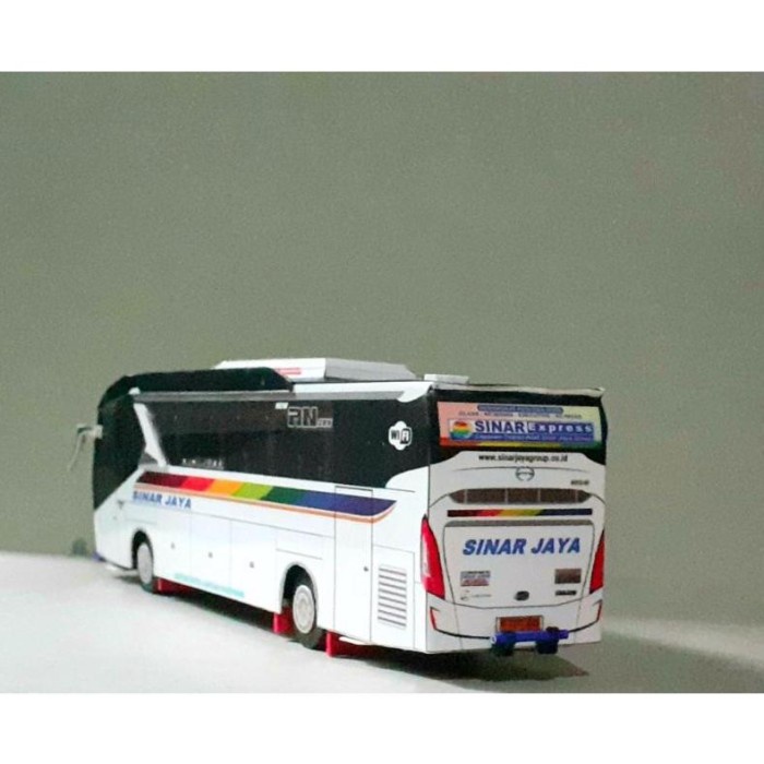 PROMO DISKON MINIATUR PAPERCRAFT BUS SINAR JAYA SR2 TERMURAH