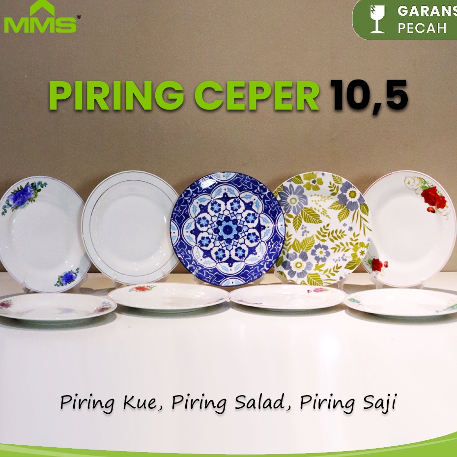 ー wU Piring Saji Ceper Keramik 10,5 inch Motif Aesthetic MMS ✰