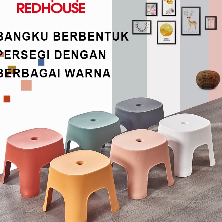 Ready Stock RED HOUSE Bangku Jongkok Plastik kursi jongkok