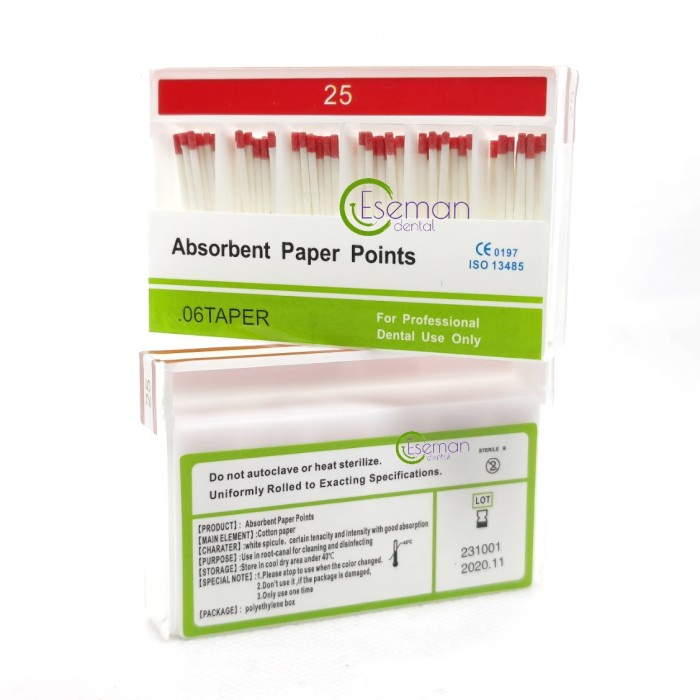 Murah Paper Point 25 06 Absorbent Point Nomor 25 Taper 6% 0.06 Endodontic