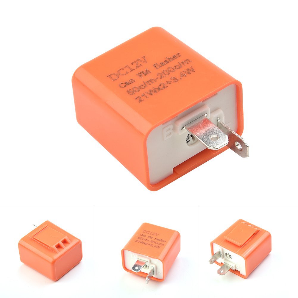 ✅&2 Pin LED Flasher Relay 12V 42W A  ABS Plastic Adjustable Circuit Protection Motorbike Motorcycle 