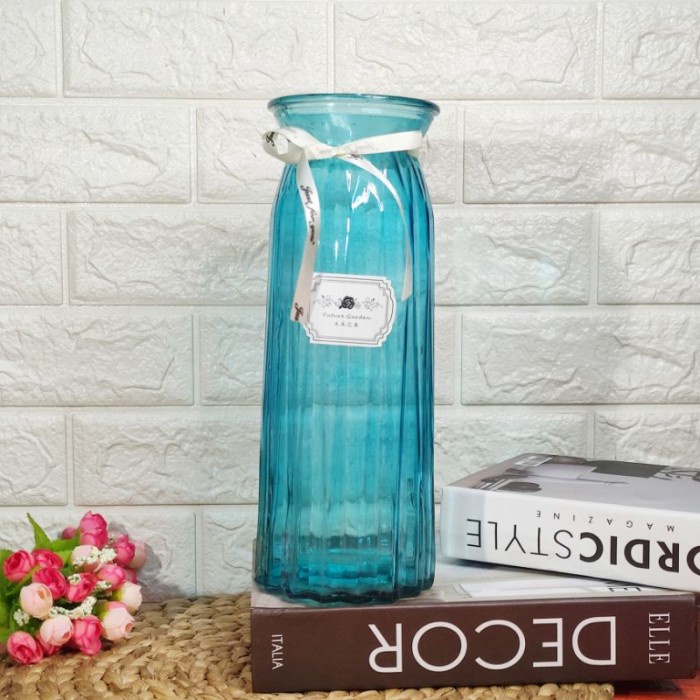 Terlaris Vas Bunga Kaca Besar Aesthetic / Vas Diamond Tinggi 30 Cm