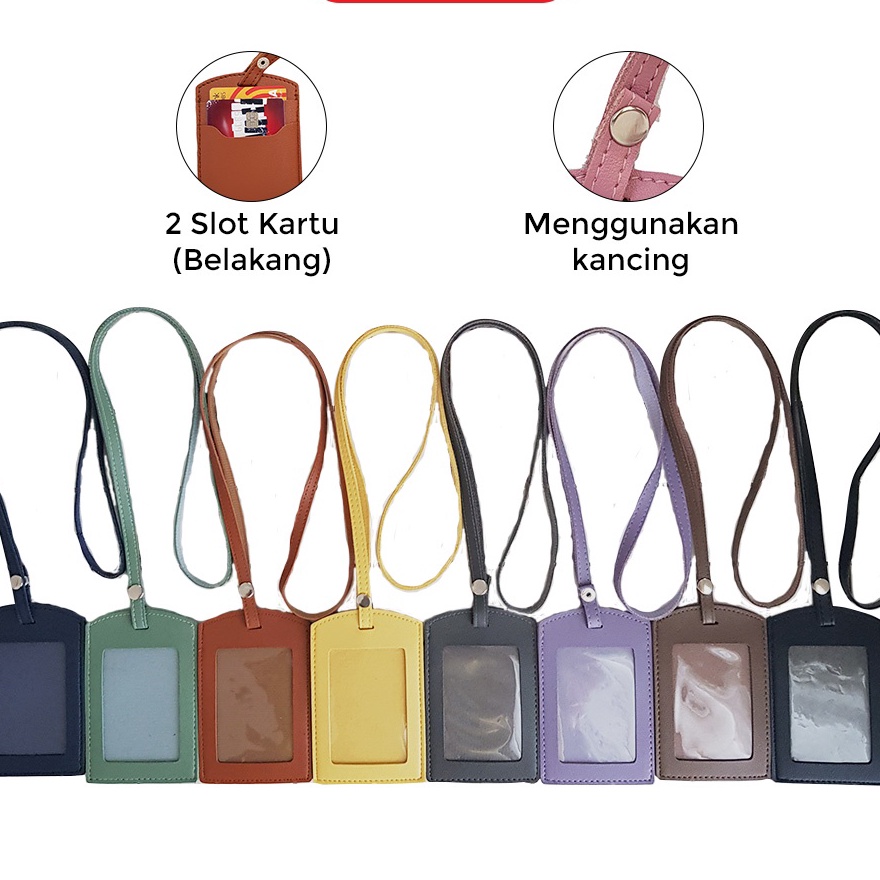 

(F14✯/O㊚> ID Card Tag Kancing Name Tag Kancing ID Holder Card Kancing Kulit Lanyard Kancing Termurah PU Leather Lanyard NameTag ID- banyak diiminati!