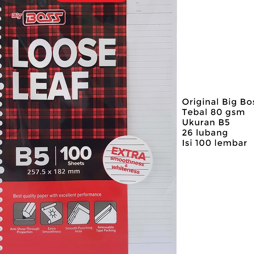 

♕ CD 9342 Kertas Binder B5 Garis Loose Leaf Garis Kertas File Note Garis Isi Binder B5 100 Lembar Termurah STAR ╚