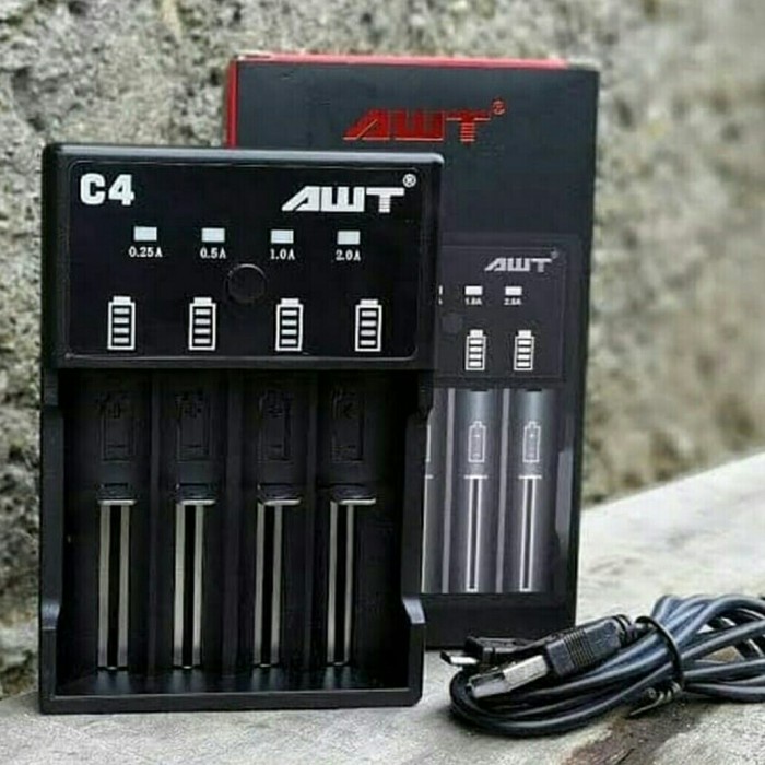 Ready Smart Charger Baterai Vapor 18650 AWT/Vapor Charger/AWT Charger 4 Slot