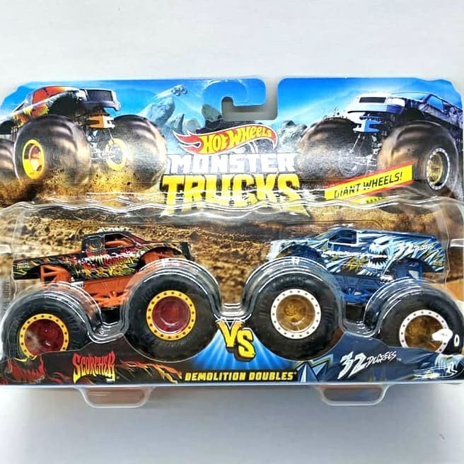 HOT SALE MONSTER TRUCKS HOT WHEELS SCORCHER & 32 DEGREES DEMOLITION DOUBLE TERBARU