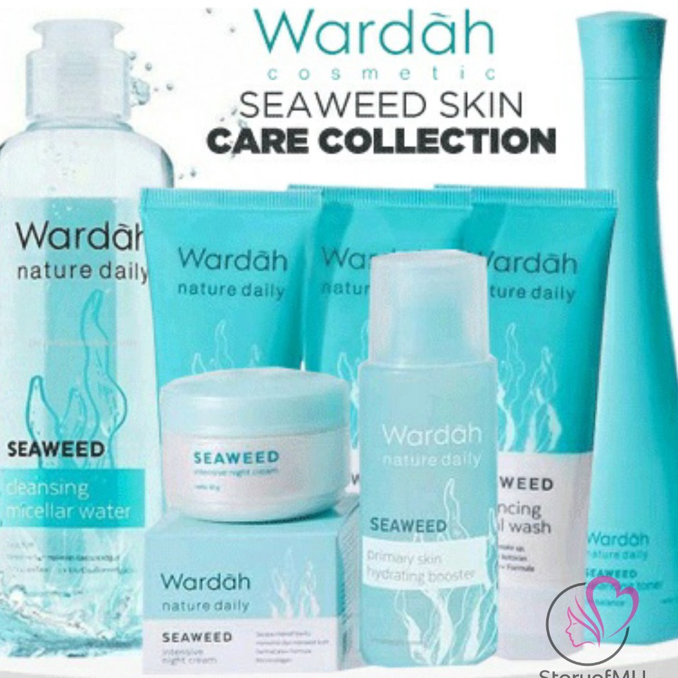 ➲➛☆ WARDAH Nature Daily SEAWEED SERIES Cleansing Micellar Water / Balancing Cleanser / Toner / Facia