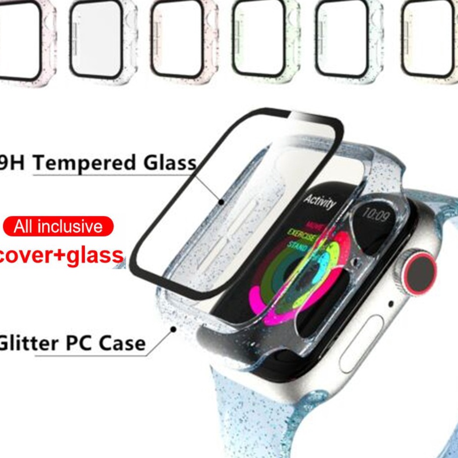 Terkini Soft Case iWatch  Watch Glitter Crystal Clear T500 HW12 HW16 Smartwatch Pelindung Layar Read