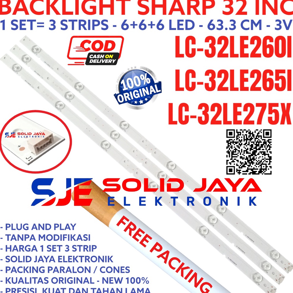 VIRAL BACKLIGHT LED TV SHARP 32 INC LC 32LE260 32LE265 32LE375 I X LAMPU BL 6K 32LE 32LE260I 32LE265