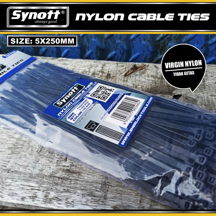 

Terlaris Kabel Tis 250 Mm X 5 Mm Cable Ties Hitam Isi 100Pcs