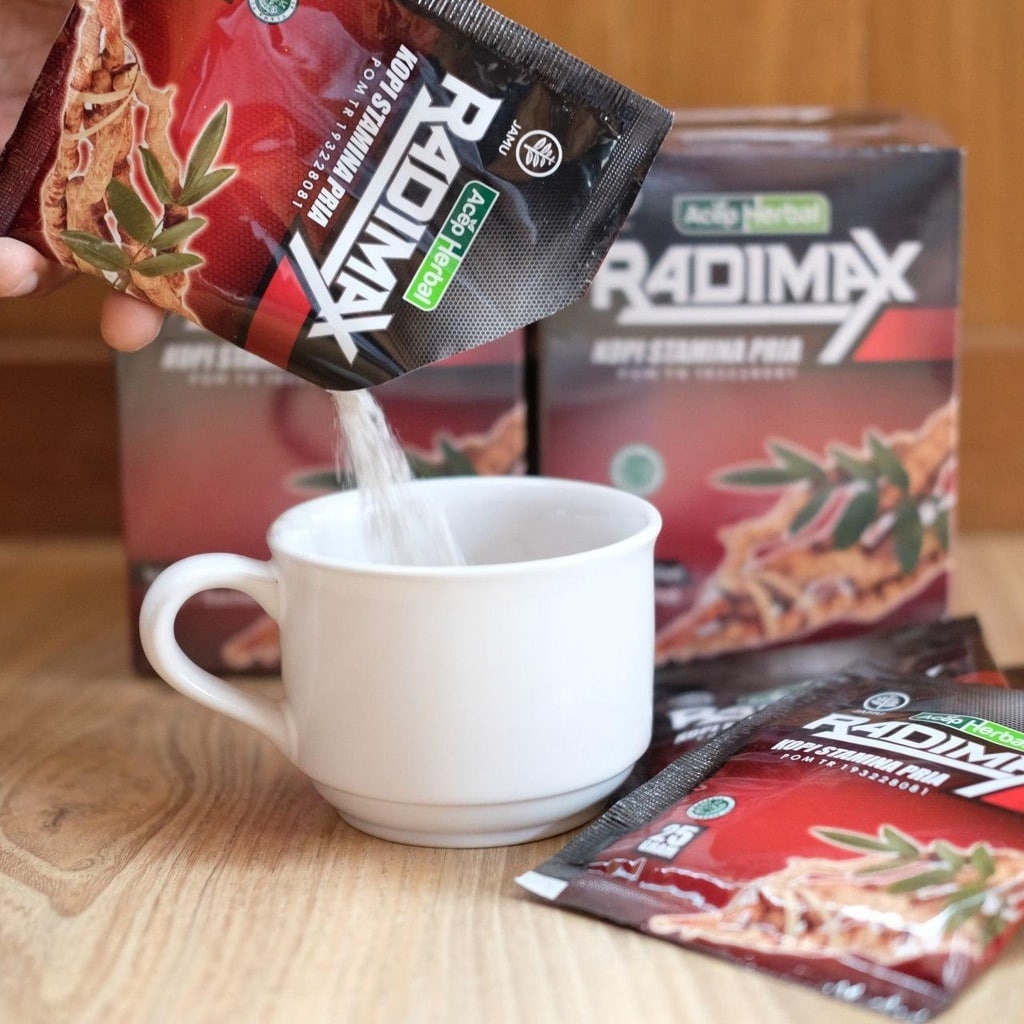 

Radimax 100% Original Kopi Perangsang Meningkatkan Stamina & Vitalitas Pria, Herbal Mr.P Susah Bangun, Obat Kuat Tahan Lama, Penambah Gairah Bercinta, Peningkat Hormon Testoseron, Penyubur Sperma Pria, Penambah Durasi Berhubungan, Pengental Sperma