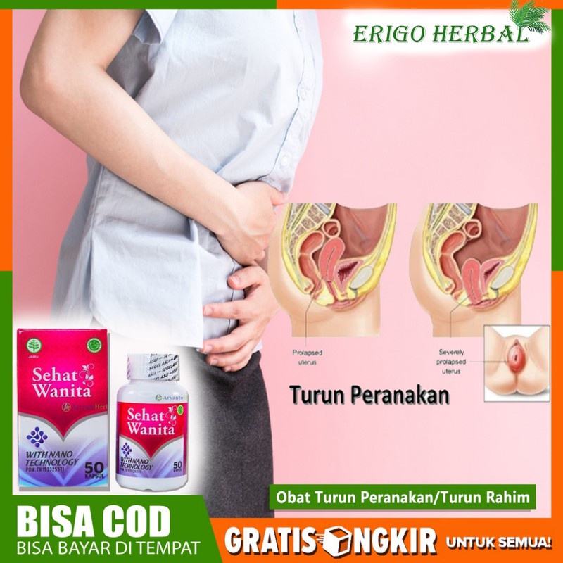 Obat Turun Peranakan, Obat Turun Rahim, Obat Pendarah Vagina Herbal Sehat Wanita 50 Kapsul Original