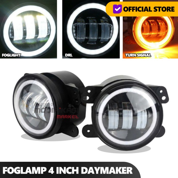 LAMPU FOGLAMP ANGEL EYES FOG LIGHT DAYMAKER 3 CWL 4 INCH 30W DC12-24V
