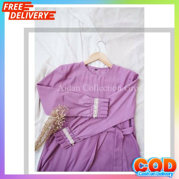 Dress Ibu Ibu Muda Size L Xl Xxl Gamis Muslim Fashion Dreas Games Ibu2 Idulfitri Pakean Sarii Wanita