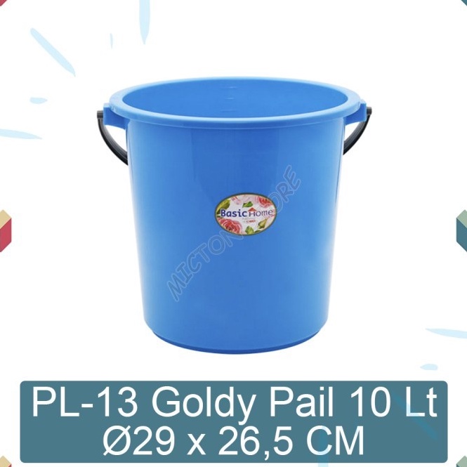 ☊ MICTON Lion Star Basic Home PL-13 Goldy Pail 10 Liter Ember Plastik 5 ✥ ✪