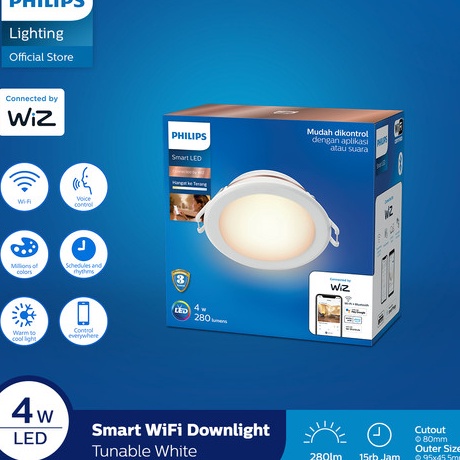AWAS ADA  Lampu Downlight Led Smart Wifi Philips Tuneable Dimmer