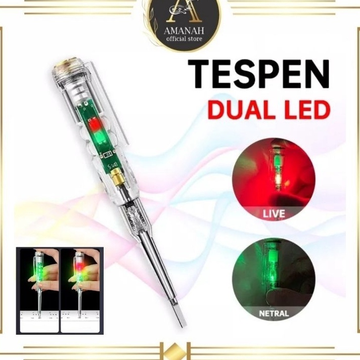 ♫ V 84101 Obeng Tespen / Tester Tespen Obeng Minus Test Pen Listrik Tes Lampu Indikator Dual LED Mer