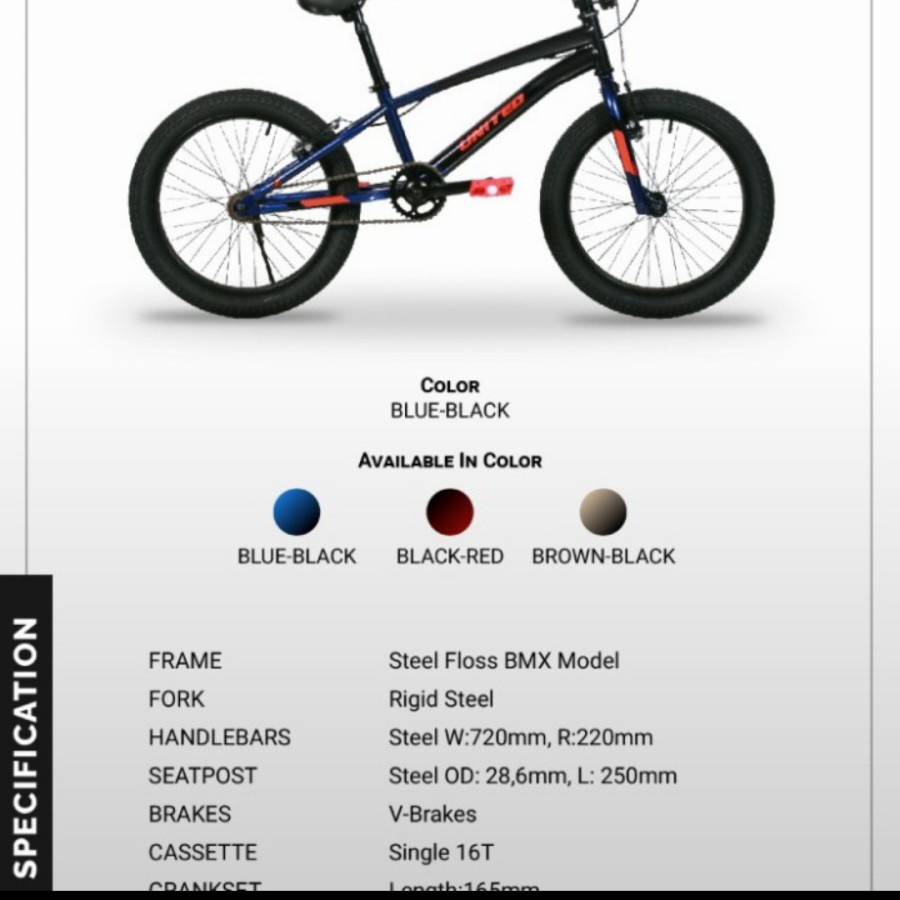 sepeda anak BMX 20 UNITED FLOSS Original Garansi 5 Tahun