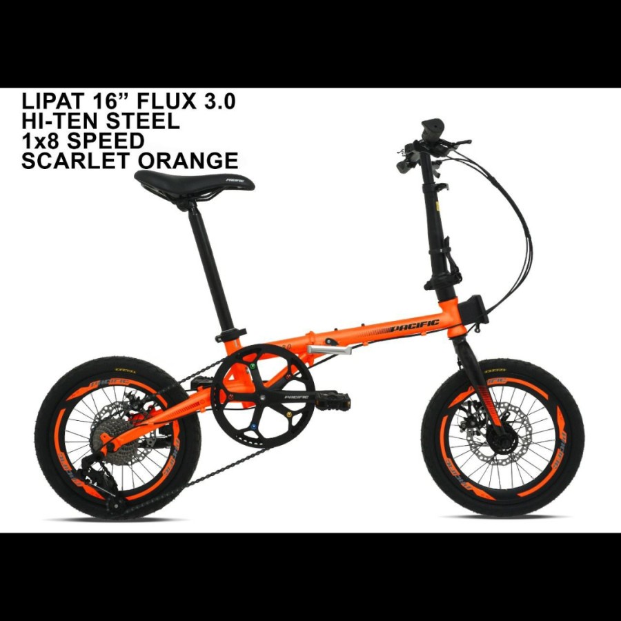 sepeda lipat 16 PACIFIC FLUX 3.0 ORIGINAL 8 SPEED GARANSI 5 TAHUN