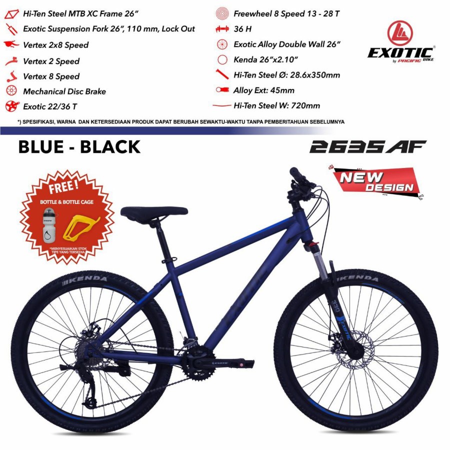 sepeda gunung 26" EXOTIC 2635 AF by PACIFIC 2x8 SPEED